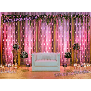 ฉากหลังเวทีแต่งงานอันน่าทึ่งอุปกรณ์ตกแต่งผนังเทียนแต่งงานโลหะสำหรับตกแต่งเวทีเทียนที่โดดเด่น - Product Image 1