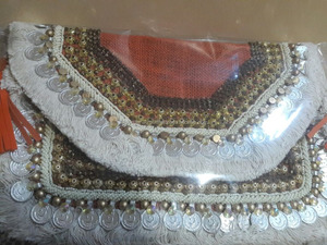Bolso de mano de noche para mujer, con borlas cartera de mano, Colección India - Product Image 3