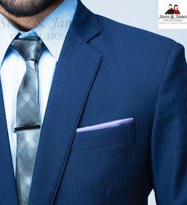 Best Seller Steve James Trendy 100%, trajes de negocios antiarrugas de lana para hombre, cremallera de un solo pecho, cuello mandarín plano - Product Image 4