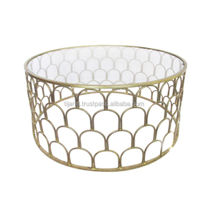 Mesa de muebles de fábrica natural de diseño moderno elegante con acabado en color plateado con base de metal de buena calidad - Product Image 4