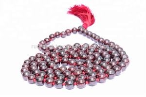 Rudra เพชรพลอย unisex ลูกปัด108โกเมนจักระสร้อยคอไข่มุกเพชรแบบสายโซ่ประเภทโยคะมาลาของขวัญสำหรับศาสนาพุทธ - Product Image 2