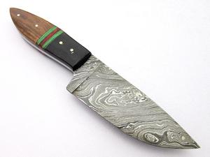 Couteau de chasse à lame fixe en damas fait main sur mesure avec manche en corne de buffle et en bois, OEM disponible, garantie de 3 ans (Aw14) - Product Image 3