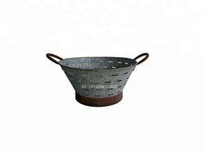 ENSEMBLE Galvanisé DE 2 SEAUX D'OLIVE EN MÉTAL VINTAGE DE HAUTE QUALITÉ ET DE LA MEILLEURE FABRICATION À DES PRIX BON MARCHÉ SEAU D'OLIVE EN MÉTAL - Product Image 6