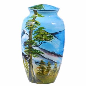 Urna de cremación de árbol pintado a mano para adultos, urna conmemorativa, contenedor, frasco, imagen, urnas de cremación, estilo americano/europeo - Product Image 5