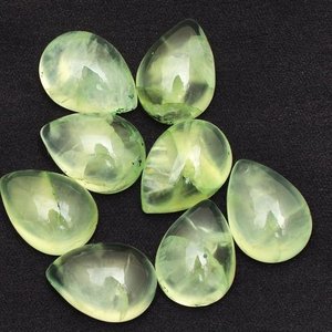 10mm 12mm 14mm Pera de Prehnita natural Parte posterior plana Calibrar cabujones sueltos Proveedor Tienda en línea ahora a precio de fábrica Alibaba India - Product Image 1