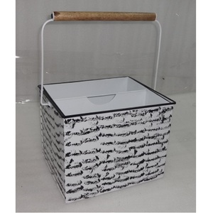 Cubo de metal decorativo de alta calidad, caja de lata con forma ovalada, contenedor de cubo con mango - Product Image 5