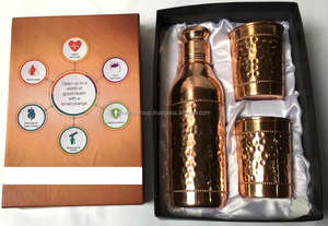 Botella de agua de cobre de alta calidad, juego de vidrio a juego - Product Image 3