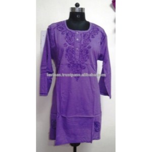 Alta demanda elegante puro algodón pollo bordado Kurti para mujeres disponible a un precio razonable - Product Image 1