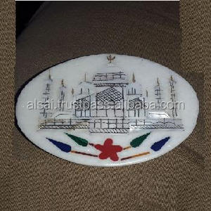 Posavasos de mármol de último diseñador con impresión Tajmahal, conjunto de proveedor a granel para mesa de cocina, patrón de uso, precio unitario competitivo - Product Image 2