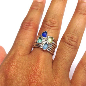 Vente chaude 925 bague en argent Sterling faite à la main Vintage argent plaqué naturel Lapis Lazuli pierres précieuses lunette réglage bijoux - Product Image 1