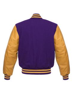 Nouvelles vestes universitaires en laine pour hommes de marque, grande taille, avec fermeture éclair, détail bouton, manches en cuir - Écologiques - Product Image 5