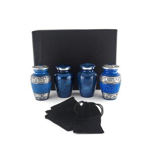 Blue Keepsake Urn Set of Four with Black Gift Box Small Cremation Urns for Ashes Small Portable Cremation Urns for Human Ashes - Product Image 4