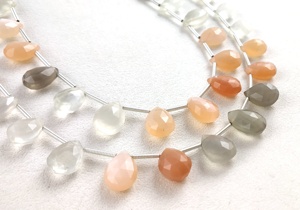 Perlas microfacetadas en forma de pera, piedra Natural de múltiples piedras de Luna facetadas en forma de pera GHemstone Briolette, venta al por mayor - Product Image 2