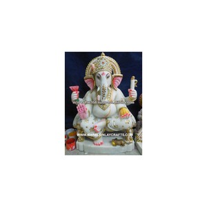 White Marble God Ganesh Statue - Product Image 1