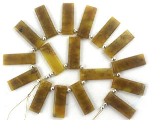 Bán buôn 1 Strand AAA lớp tự nhiên vàng mã não đá quý hạt cao mặt hình chữ nhật hình dạng briolette đẹp mặt vàng - Product Image 4