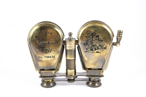 R & J Beck Ltd. London 1857 Acabado antiguo Binocular de ópera de latón vintage con estuche de cuero Material de vidrio - Product Image 4