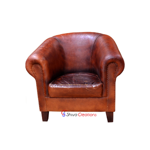 Venta al por mayor a granel 2018 gran oferta cuero genuino aspecto antiguo esquina sofá silla indio Vintage sala de estar muebles hogar Hotel uso interior - Product Image 1