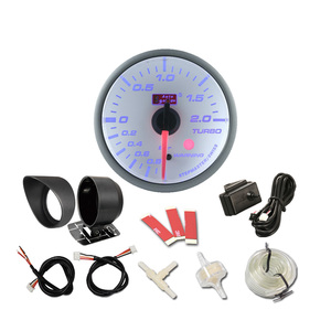 Manomètre de pression de turbo électrique avec affichage blanc et rétroéclairage LED bleu pour la réglage automobile - Product Image 3