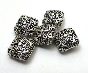 Perles de Bali plaquées or en forme de rectangle en métal perles de Bali métalliques pour bijoux - Product Image 2