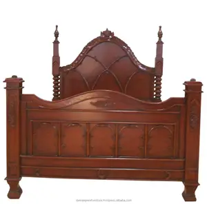 Cama Clásica Estilo Imperio - Muebles de Reproducción Antiguos de Caoba de Indonesia - Product Image 1