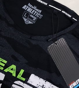 T-shirts décontractés de sport pour hommes de qualité supérieure, surplus de marques, manches courtes, 50% coton et 60% polyester, lot de stock du Bangladesh - Product Image 3