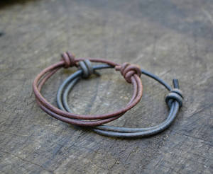 Simple <b>adjustable</b> leather <b>bracelet</b>, plain <b>adjustable</b> leather <b>bracelet</b> Unique Handmade Collection - Product Image 1