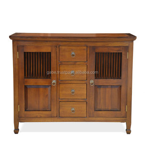 أثاث بوفيه كونسول خشبي للتشطيب الطبيعي من جافا العرقية للاستخدام - Product Image 3