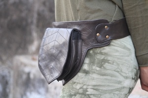 กระเป๋าคาดเอวหนังแท้สำหรับผู้ชายและผู้หญิง, ทำด้วยมือ100% สไตล์โบฮีเมียน - Product Image 2