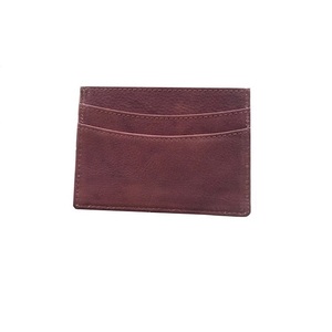 Porte-cartes en cuir marron avec logo personnalisé en vrac - Product Image 1