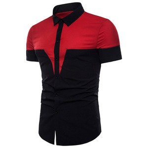 Summer Business Slim Fit <b>Patchwork</b> <b>Shirt</b> - Product Image 2