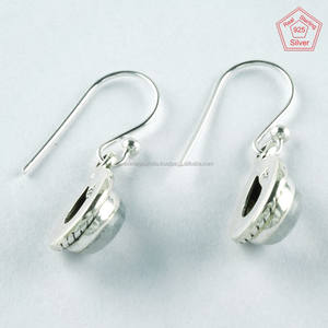 Handmade 925 Sterling <b>Silver</b> Drop <b>Earrings</b> with Rainbow Moon Stone Pretty Blue Sheen for <b>Wedding</b> Parties & Gifts-Direct India - Product Image 5