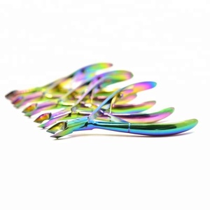 Pince à ongles à cuticules en acier inoxydable de qualité professionnelle de 4 pouces Rainbow Multi Titanium-Utilisation pour les doigts - Product Image 2