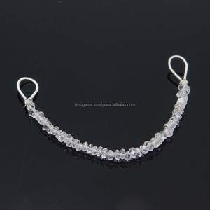 3mm Faceted Roundel Quartz Crystal Gemstone Beads 3.9 Inch Length 9 Cts Loose Nature Product - Product Image 2