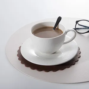 陶瓷浓缩咖啡杯陶瓷瓷器，咖啡杯套装白色，陶瓷茶杯和茶托瓷器套装
