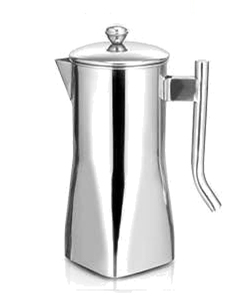 Jarra de acero inoxidable con tapa, producto de metal duradero - Product Image 1