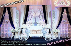 Escenario Abierto Estilo Rajwadi para Bodas, Impresionante Decoración para Eventos de Boda, Nuevo Diseño de Escenario Estilo Bollywood Asiático - Product Image 2