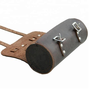 Bolsa de sillín redonda de bicicleta ecológica de lona impermeable negra genuina, bolsa de herramientas de utilidad práctica de 10cm de diámetro para herramientas de barra - Product Image 4