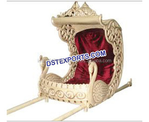 Doli นกยูงแกะสลักหนักสีทองรูปหงส์หรูหราสำหรับงานแต่งงานเจ้าสาวในอินเดียงานแต่งงานล่าสุด - Product Image 1