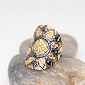 ส่วนลดสูงโมคส์ต่ำเครื่องประดับแมนดาลาจิตวิญญาณแหวนเงินแท้ชุบทอง925สเตอร์ลิงเงินส่งตรง - Product Image 3