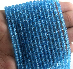 13 "ยาว1เส้นหินพลอยบุษราคัมฟ้าฟ้าธรรมชาติพลอยเจียระไนเพชรพลอยสำหรับเครื่องประดับทำสร้อยข้อมือสร้อยคอ - Product Image 5