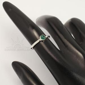 Bagues élégantes en argent Sterling 925 de luxe pour femmes avec pierre précieuse en Onyx vert naturel bijoux fins S925 bagues de déclaration en gros - Product Image 3