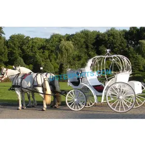 Düğün balkabağı külkedisi arabası Mini külkedisi at arabası düğün için beyaz külkedisi at arabası üreticisi