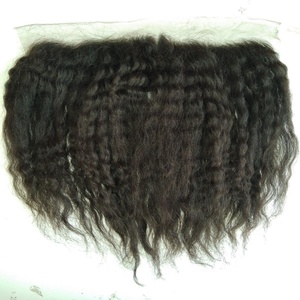Cheveux indiens vierges bruts naturels crépus droits Remy HD DIY dentelle transparente pour fermeture frontale suisse échantillon gratuit paquet de cheveux - Product Image 2