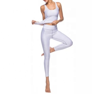 Vente en gros Ensemble de gymnastique 2 pièces sans couture pour femmes Combinaison de sport en coton respirant pour l'entraînement, le yoga, la course à pied et grandes tailles avec cordon de serrage personnalisé - Product Image 2
