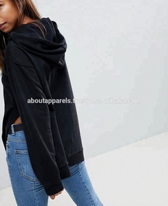 2022มีฮู้ดแฟชั่นทันสมัยสำหรับผู้หญิงสไตล์พื้นฐานที่กำหนดเองมีฮู้ดผ้าคอตตอนระบายอากาศได้พร้อมรายละเอียดแยกด้านข้าง - Product Image 3