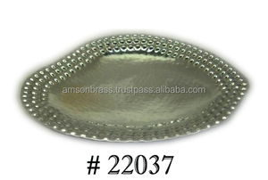 Platos de ensalada de estilo antiguo Platos de mango con puntos en relieve de aluminio Plato y bandeja para servir Plato para servir alimentos - Product Image 6