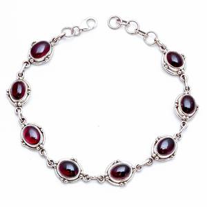 Bracelet en pierre précieuse grenat rouge, argent sterling 925, vente en gros en ligne, bijoux faits à la main - Product Image 3
