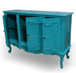 Vert Buffet 4 Portes Meubles-Mobilier de Salle À Manger De Style Français. - Product Image 3