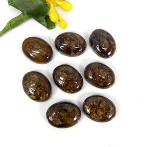 Bronzite ธรรมชาติ16x12มม. รูปไข่ Cabochon 9.50 CTS อัญมณีสีน้ำตาลหลวมสำหรับการทำเครื่องประดับ - Product Image 1