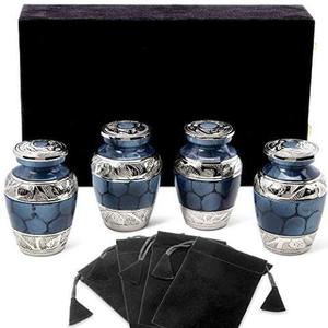 Juego de 4 urnas de cremación para cenizas funerarias, con caja de terciopelo, de Metal, latón y aluminio - Product Image 2
